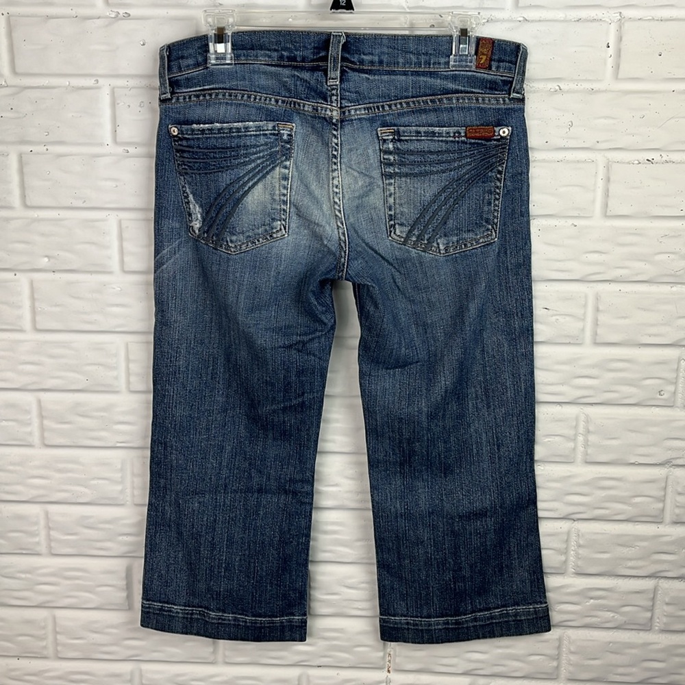 7 FOR ALL MANKIND CROP DOJO DENIM JEANS MID RISE STRAIGHT LEG SZ 29 made in USA